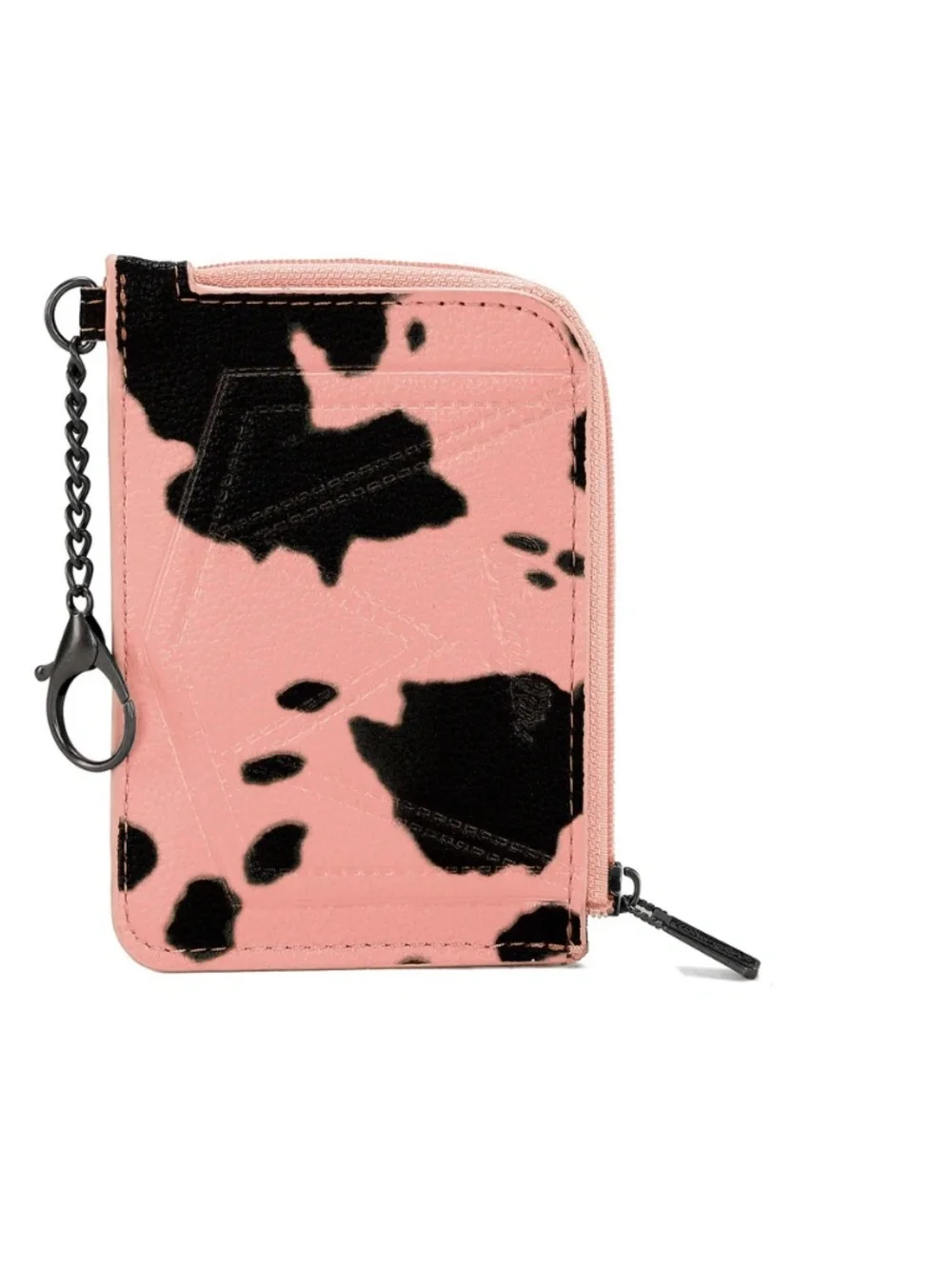 Wrangler Cow Print Print Mini Zip Card Case Pink